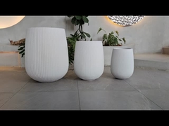 Jarros de argila de fibra de jardim redondo esculpidos à mão 10 polegadas