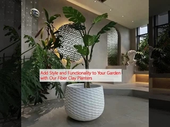 Adicione estilo e funcionalidade ao seu jardim com nossos plantadores de argila de fibra