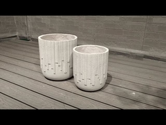 Topo de cimento de fibra de acabamento esculpido à mão, personalizado para peças centrais ao ar livre