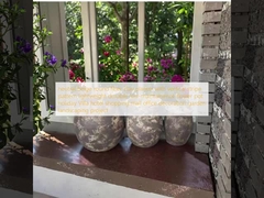 plantação de argila de fibra redonda beige neutro com padrão de listras verticais leve, durável, de baixa manutenção, pote de flores de férias, casa de campo, hotel, shopping center, decoração de escritório, jardim, projeto de paisagismo