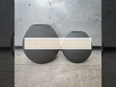 branco fosco pontilhado com pequenas manchas escuras vaso de fibra de argila redonda leve durável baixa manutenção vaso de flores decoração de escritório Villa de férias projeto de paisagismo de jardim