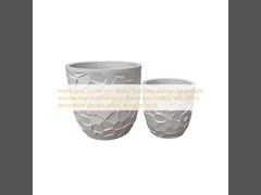 vaso de fibra de argila cinza fosco, redondo, em forma de urna, leve, durável, de baixa manutenção, vaso de flores, decoração de escritório, Villa de férias, projeto de paisagismo de jardim