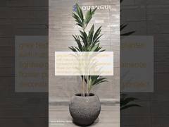 plantação de argila de fibra redonda texturizada cinza com padrão natural semelhante a rocha leve durável pouca manutenção flor de vaso de férias Vila decoração de escritório projeto de paisagismo jardim