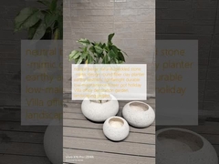 Neutro bege pedra natural manchada -imitação de design redondo plantação de argila de fibra terrosa estética leve duravel pouca manutenção flor de vaso de férias decoração de escritório villa projeto de jardim paisagismo