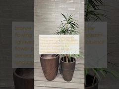 bronze - tons castanhos com ondas irregulares circulares de fibra de argila plantador leve durável pouca manutenção pote de flores férias decoração de escritório de vila Projeto de paisagismo de jardins no telhado