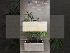 Potes de flores brancos únicos: Texturas horizontais empilhadas de anéis distintos plantador de fibra de argila retangular leve duração de férias decoração de escritório de vila Projeto de paisagismo de jardins no telhado