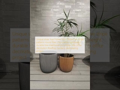 Tinta prateada única Potes de flores: padrões de listras distintos Plantação redonda de argila de fibra leve durável de baixa manutenção Férias Decoração de escritório de vila Projeto de paisagismo de jardins no telhado