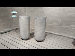 Projeto de decoração de luxo de plantação de fibra de argila de dimensão linear cinza alta e fresca