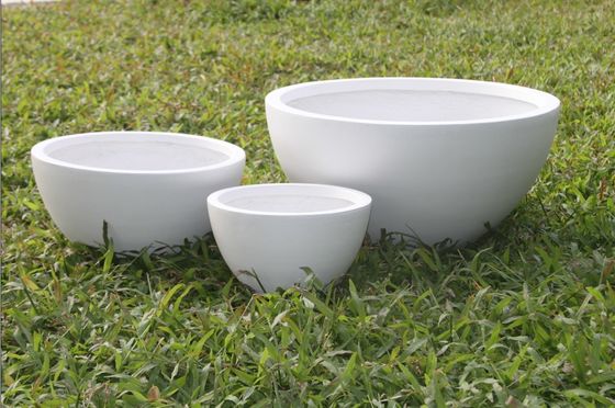 comprar Potes de jardim de argila de fibra redonda, esculpidos à mão e leves online manufacture