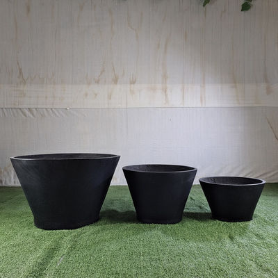 comprar Varejo Popular de Plantação de Fibra de Barro Textura Superfície Potes de Flores Brancos Redondos Para Decoração online manufacture