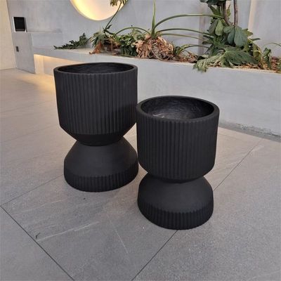comprar Concha de planta redonda de textura mínima de fibra de argila leve em preto online manufacture