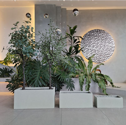 comprar Grandes vasos de flores de fibra de vidro retangulares de tamanho personalizado para decoração doméstica online manufacture