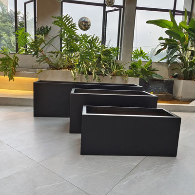 comprar Potes de flores de fibra de vidro de jardim fosco cor preta para fora online manufacture
