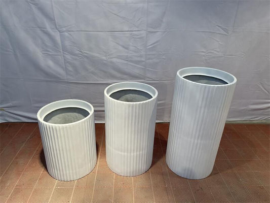 comprar Botes de flores de fibra de vidro de jardim Planta de resina em cor branca e preta online manufacture
