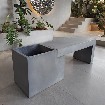 comprar Rectangular GRC Concreto Patio Mesa Mobiliário de jardim Bancos de concreto ao ar livre online manufacture