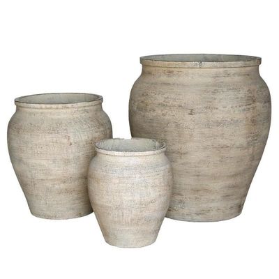 comprar Potes modernos de cimento de cerâmica grande Potes de flores de cimento com drenagem e proteção UV online manufacture