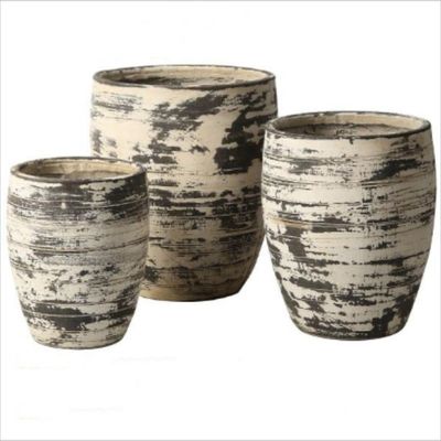 comprar Potes de plantação de GRC esculpidos à mão, à prova de fogo, com buracos de drenagem, superfície de esfregão online manufacture