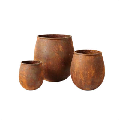 comprar Potes redondos de plantação de GRC esculpidos à mão para decoração interna e externa online manufacture