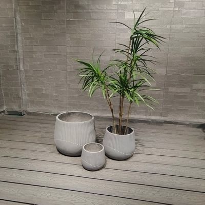 comprar Plantador de argila de fibra branca durável com buracos de drenagem online manufacture