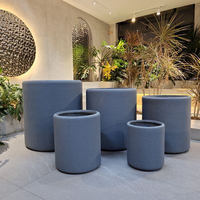 comprar Planta de argila de fibra durável estilo moderno e buracos de drenagem para jardinagem de baixa manutenção online manufacture