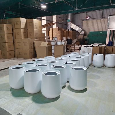 comprar China por atacado Potes de flores de fibra de vidro de forma redonda Caixa de plantação GRP para decoração exterior interior online manufacture