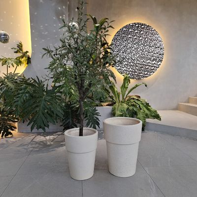 comprar Potes de fibra de cimento personalizados com acabamento esculpido à mão A solução de exibição de plantas definitiva online manufacture