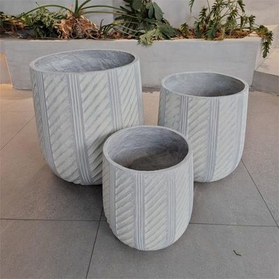 comprar Plantação de fibra de argila redonda de superfície texturizada D480*H480 para arranjos de plantas elegantes online manufacture