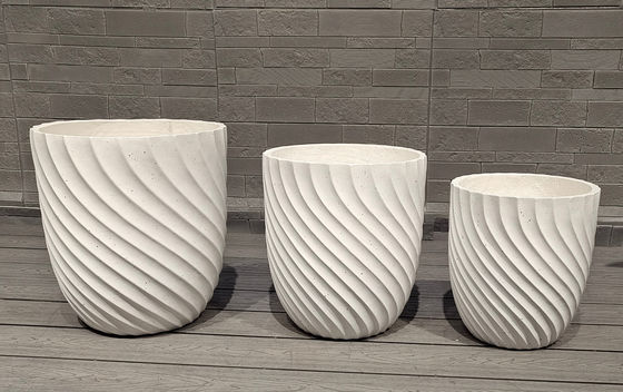 comprar Plantador de superfície texturizada de fibra de argila com caráter resistente à geada e estilo moderno online manufacture