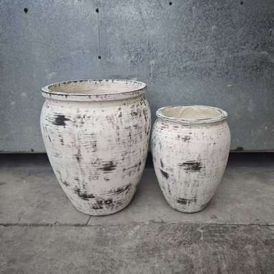 comprar Redesenho do Lobby com Vaso de Barro de Fibra Redondo Branco com Pincel Preto Irregular online manufacture