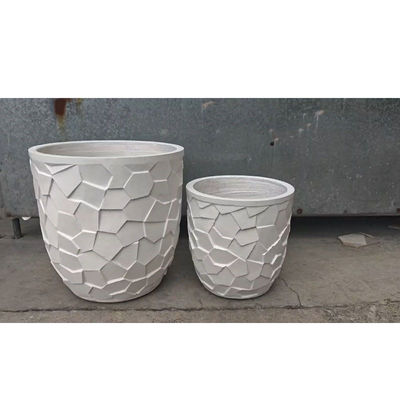 comprar Padrão de mosaico poligonal irregular Branco redondo Fibra de argila Plantador de personalização online manufacture
