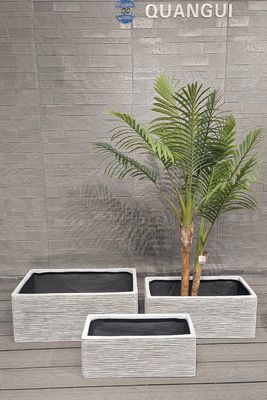 comprar Vaso de flores retangular moderno e elegante em fibra de argila, plantador durável para interior/exterior, para grandes plantas, para chão ou pendurado, para shopping online manufacture
