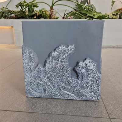 Minimalista Planta de argila de fibra azul impermeável para decoração de quintal