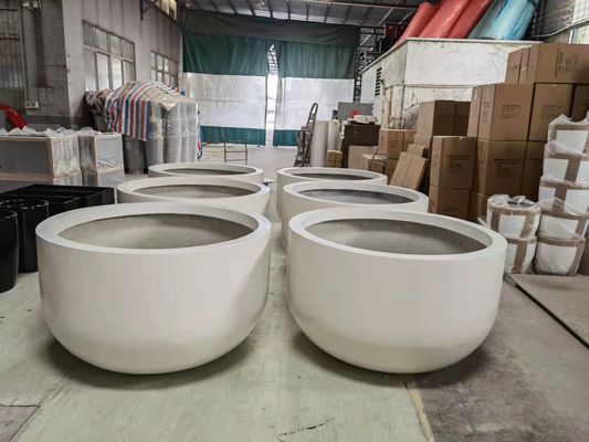 Potes de plantação de fibra de vidro grandes e altos para decoração de jardins ao ar livre