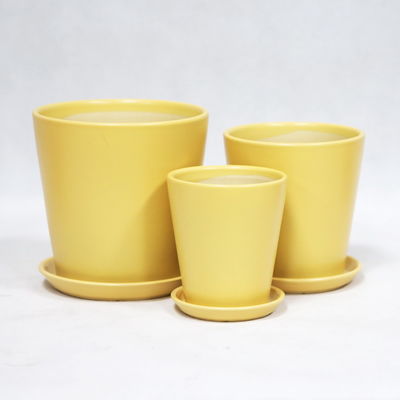 Potes cerâmicos redondos brancos brilhantes modernos para decoração de plantas internas e externas