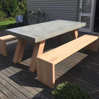 Conjunto de mesa de concreto GRC resistente à água para mobiliário externo de concreto de luxo durável