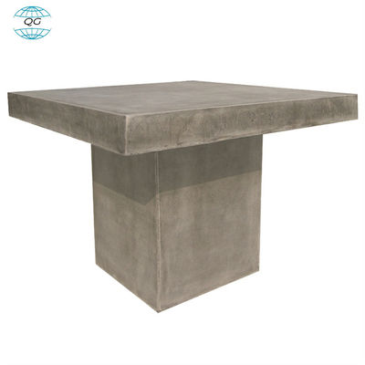 Mesa de concreto de cimento de alta durabilidade com pernas de aço de madeira