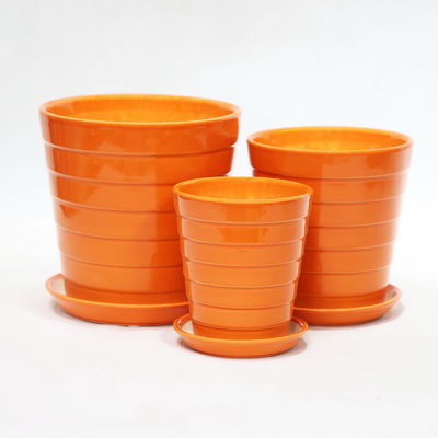 Potes de cerâmica decorativos brilhantes para decoração doméstica