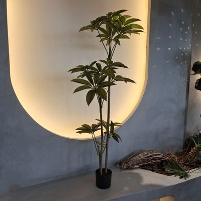 Vibrante 150cm Schefflera Plant Faux com Proteção UV Árvore de Fern Artificial Para decoração de interiores plantas artificiais