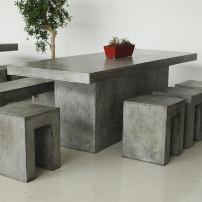 Assento de cadeira de cozinha retangular Concreto GRC Mesa de jantar com banco