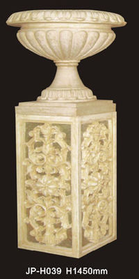 Potes de flores de arenito esculpidos em pedra natural para paisagismo exterior