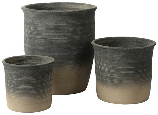Potes redondos para plantação de cimento ao ar livre resistentes à geada com buracos de drenagem