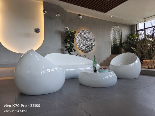 Conjunto de mesa de resina de logotipo personalizado Mobiliário de mesa de bancada de fibra de vidro