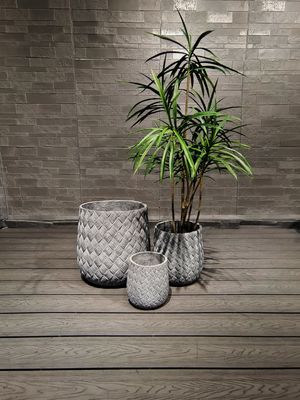Plantador de argila de fibra personalizável para plantas de interior e exterior