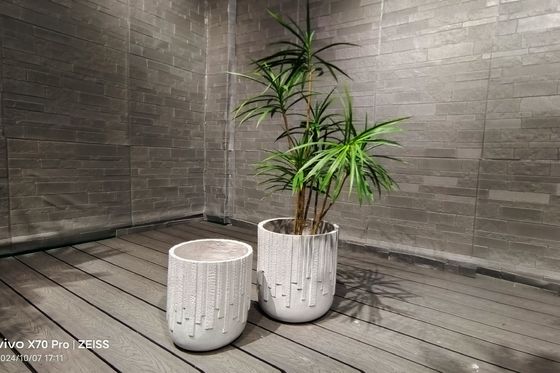 Plantador de argila de fibra durável de 7-8 anos para jardins interiores