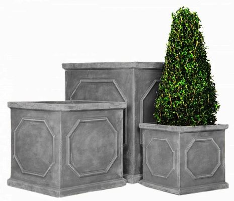 Planteiras de flores vasos de mão esculpido Planteiro de fibra de argila com acabamento esculpido à mão design único
