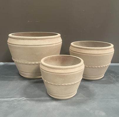 Cimento esculpido à mão acabamento quadrado GRC Planter Pots para plantas resistentes ao clima