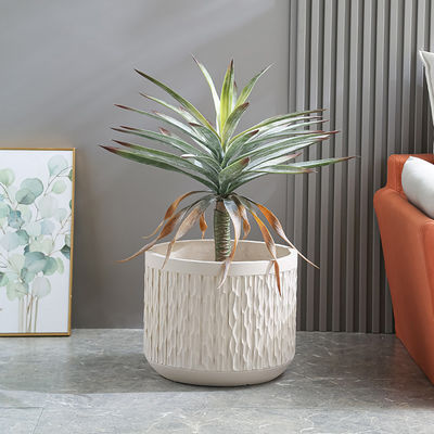 Plantadores de argila de fibra de pátio resistentes à geada Forma redonda
