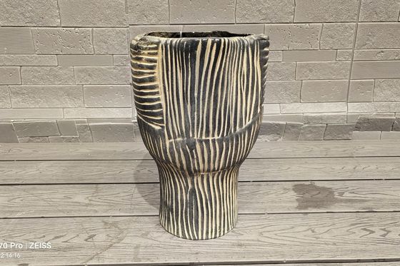 Vaso de cimento com fibra resistente a geada Furos de drenagem para fácil plantio e manutenção