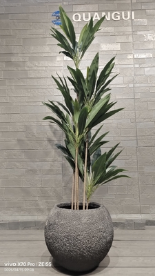plantação de argila de fibra redonda texturizada cinza com padrão natural semelhante a rocha leve durável pouca manutenção flor de vaso de férias Vila decoração de escritório projeto de paisagismo jardim