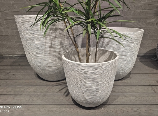tecidos minic tecidos linhas onduladas cinzentas curvas fibra de argila plantador leve durável pouca manutenção florilha férias decoração de escritório villa projeto jardim paisagismo